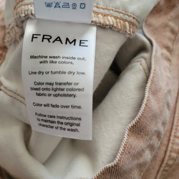 FRAME Le Sylvie Slender Straight-Leg Beige Wash High Rise Jeans Women Sz 30 - Picture 13 of 16
